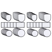 60 Pieces Sublimation Iron- Patches Fabric, 5 Shapes Sublimation Blanks Patches Repair Patches for DIY Crafts, Hats