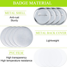200 Sets Runde Knopfteile Blanko-Herstellungszubehör 58 mm Metallknopf-Abzeichen-Kits, Blanko-Pin-Back-Button-Teile
