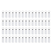 60Pcs Leather Keychain Blank Rectangle Keychain Sublimation Heat Transfer Keychain Kit Jewelry Making