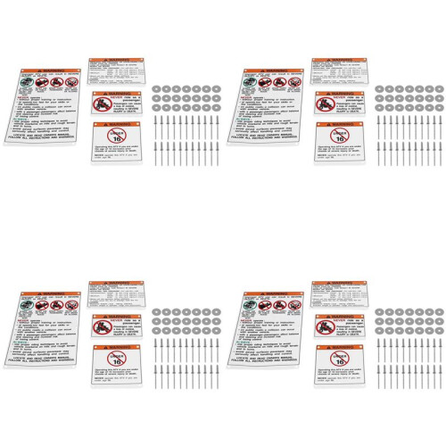 4X for  Warning Decals Stickers Labels Aluminum Backed Raptor Blaster Banshee