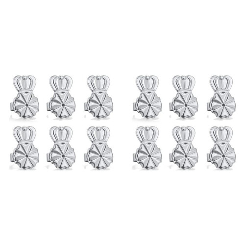 6-Pairs Earring Backs, Earring Backs Lifter para Heavy Earrings, Adjustable Hypoallergenic Secure Earring Backs(Prata)