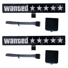 2X Windshield Electric 5Stars Wanted Car LED Ice Lights Window Stickers for JDM Glow Panel Decoration