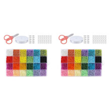 Seed Beads for Bracelets, 24 Colors 3mm Colored Small Glass Beads for Bracelets Jewelry Making Crafts 24000 Pcs