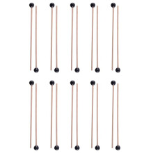 20Pcs Soft Rubber Sticks Wood Handle Bell Mallets for Glockenspiel Xylophone Bell Music Instruments Parts Black