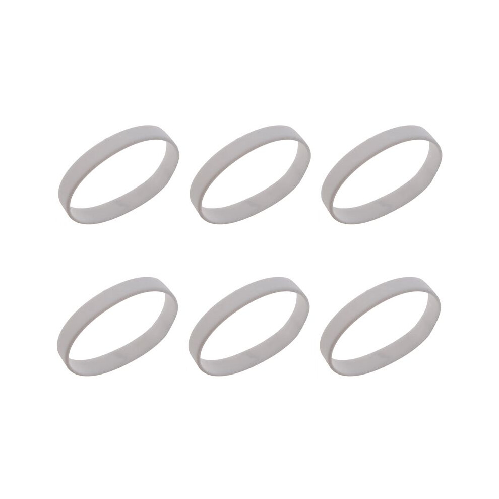 6X Fashion Silicone Rubber Elasticity Wristband Wrist Band Cuff Bracelet Bangle White 4711485263502