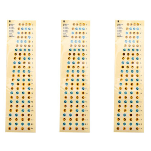 3X Guitar Fretboard Note Decals Fingerboard Frets Map Sticker for Beginner Learner Practice(Bass-Multicolor)