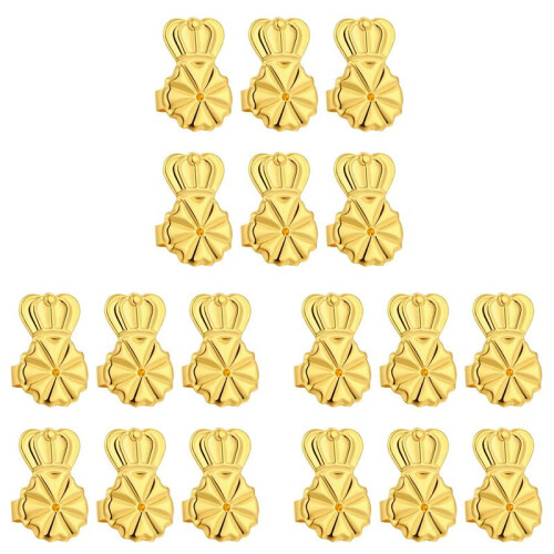 9-Pairs Earring Backs, Earring Backs Lifter para Heavy Earrings, Adjustable Hypoallergenic Secure Earring Backs(Gold)