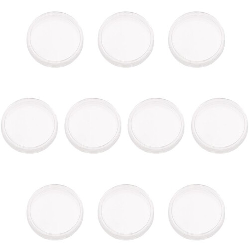 10 pcs Small round transparent plastic coin capsules box 22mm