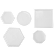5 Stücke Diy Bahn Silikon Form Enthalten Quadrat Hexagon Kreis Achteck Form Für Harz, Beton, Zement, Dekoration