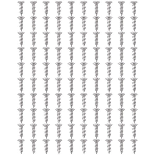 Viti per Battipenna per Chitarra e Basso da 100 Pezzi per Stratocaster e Tele, Argento