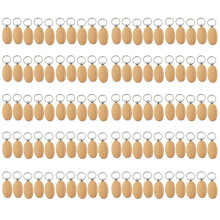 100Stck Blank Oval Ellipse Holz SchlüSselanhäNger Diy FöRderung SchlüSselanhäNger AnhäNger SchlüSselanhäNger Tags Werbegeschenke
