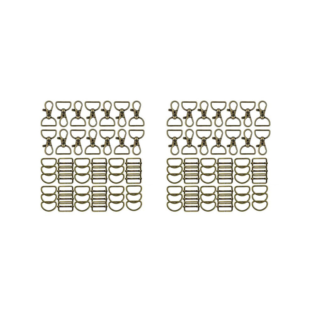 112Pcs Keychain Hooks With D Rings Set Purse Hardware For Bag Making Lanyard Snap Hooks Swivel Clasps With Slide Buckle 6031329496353
