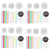 Mandala Dotting Stencil Tools Rock Painting Kit Stylus Dotting Tools Include Stencil, Paint Tray (68 Pack)