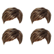 4X Short Straight Synthetic Wig Female Natural Wig for Role-Playing Party and Daily Use Wig