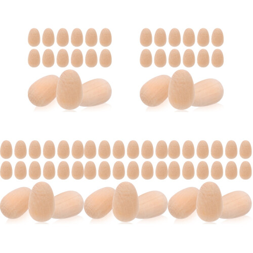 100Pièces Œufs Simulés En Bois Résistants Pour Pâques