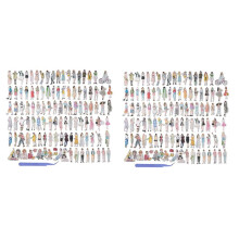 216 StüCk Menschen Aufkleber für Tagebuch Schreiben Scrapbooking, Urban Mode MäDchen Sammelalbum Aufkleber für Junk Tagebuch ZubehöR Kit