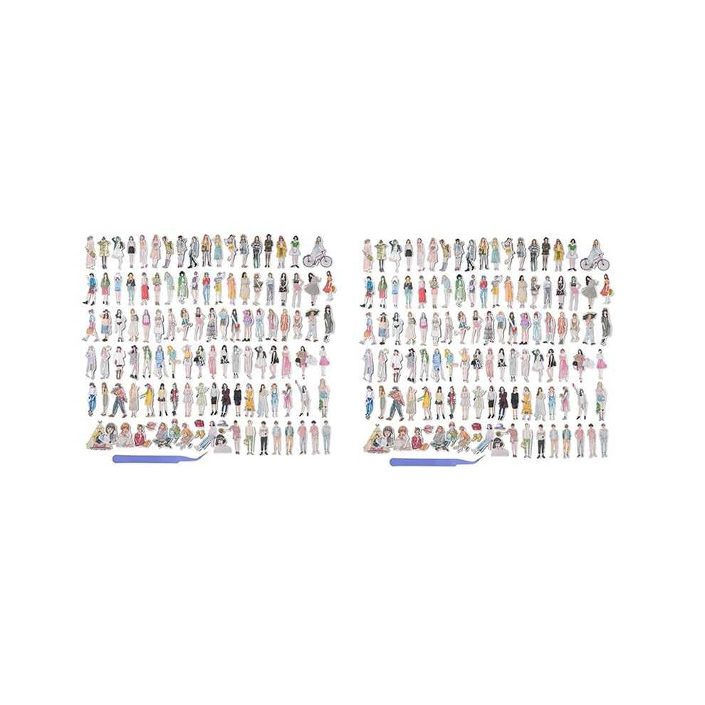 216 Pcs People Stickers For Journaling Scrapbooking,Urban Fashion Girl Scrapbook Sticker For Junk Journal Supplies Kit 6032343294307