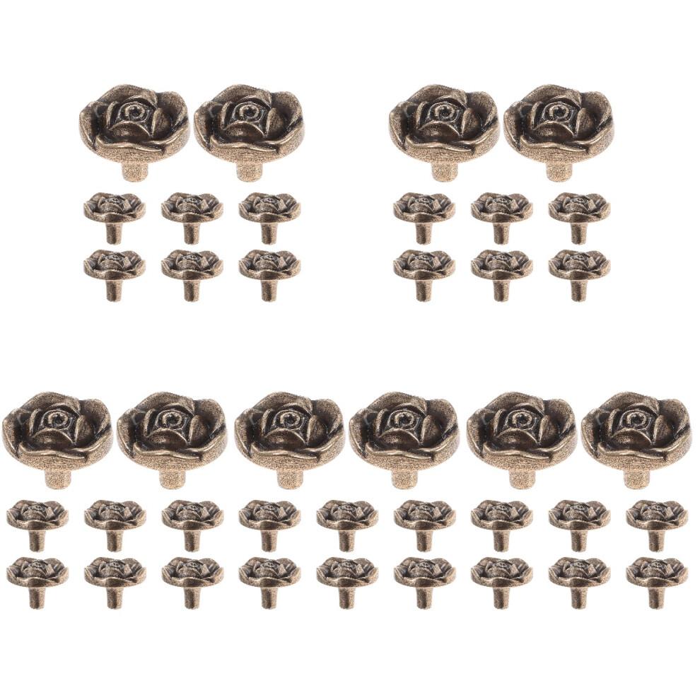40Pcs Coffee Vintage Dresser Knobs Floral Cabinet Pulls For Home Decor 3711497551568