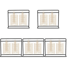 5Sets Black Doll Clothing Rack with Mini Hangers Doll House Decor