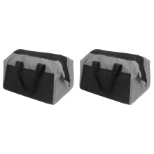 2Pcs Durable Grey Oxford Tool Bags Large Tote for Electricians