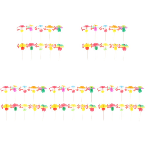 500Pièces Piques Décoratifs Champignon Bois Multicolores