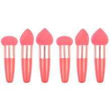6Pcs Pink Makeup Brush Pen Heart Shaped Puff Multipurpose Tools
