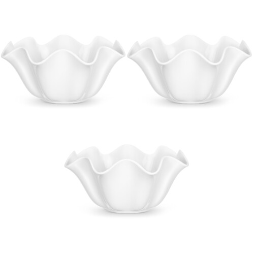 3Pièces Bols En Céramique Blancs Élégants Usage