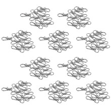 100pcs Metal Clasp Swivel Trigger Clips Snap Hooks Key Ring Bags DIY Silver