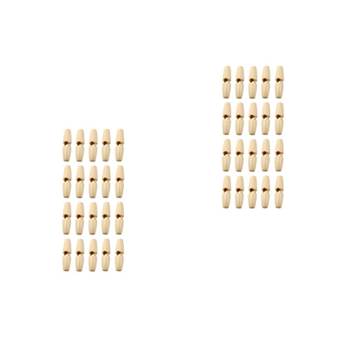 40Pcs Beige Wood Coat Sewing Buttons DIY Decorative Replacement