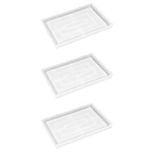 3X Moule en RéSine Silicone, Grands Moules à Plateau Roulant Rectangle pour RéSine ÉPoxy, Moule en RéSine avec Bords