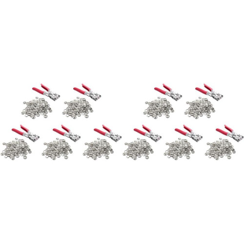 10X Pliers con 200 Set Bottoni Automatici del Rame Bianca con Bottoni Automatici per Rivetti