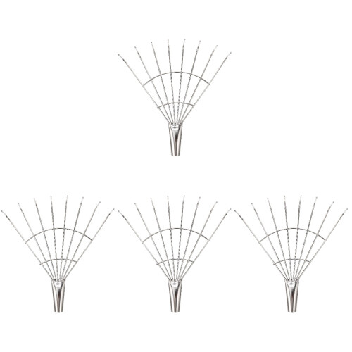 4Pcs Heavy Duty Stainless Rake Gardening Soil Cleaning Tool