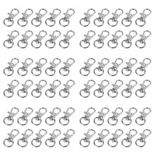 60pcs Metal Clasp Swivel Trigger Clips Snap Hooks Key Ring Bags DIY Silver