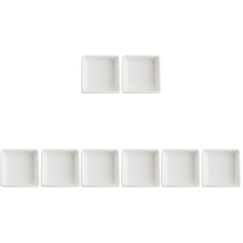 8Pièces Assiettes Carrées Blanches Pour Snack Service En Cuisine