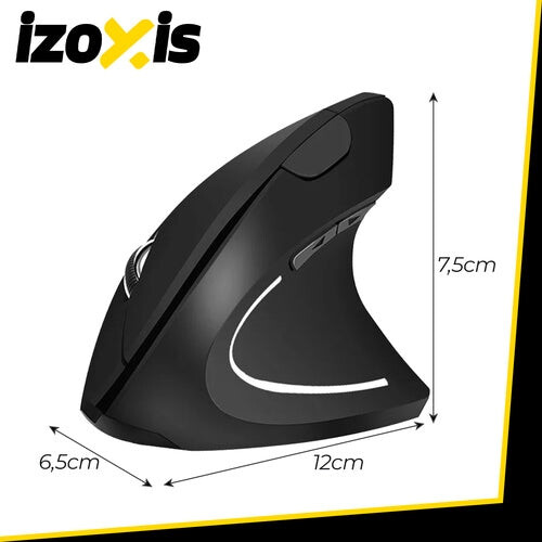 Mouse verticale ergonomico wireless, USB, 6 pulsanti 1