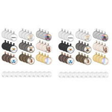 144-Delige Sublimatie-Hangerbakkenset, 72-Delige 9-Kleuren Ronde Omlijsting met 72 Transparante Glazen Cabochons
