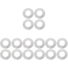 16Pcs White Stainless Cover Replacement Plates for Pipe Wall Mounting