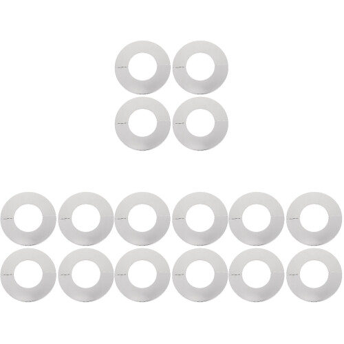 16Pcs White Stainless Cover Replacement Plates for Pipe Wall Mounting