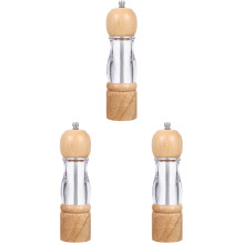 3Pcs Kitchen Essential Manual Pepper Grinder Salt Shaker Bottle