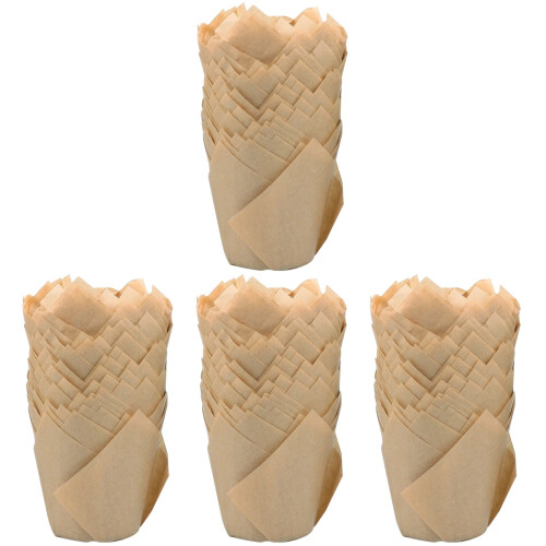 400Pcs Grease-Proof Cupcake Holders Light Yellow Heat-Resistant Liners