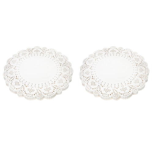 White Lace Paper Doilies Round Baking Mats for Pastries