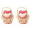 2Sets Durable Mini Bamboo Basket and Egg Model Decoration Set 1