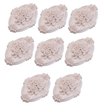 8X Retro Wood Ornament Applique Carving Ornament for Cabinet Door Furniture Decoration(13X9cm)