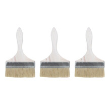 3X Strumento per Pittura Murale con Manico In Legno Largo per Pittura A Olio Acrilica Materiale Scolastico per Pittura Pennello