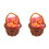 2Sets Brown Mini Basket Decors with Realistic Miniature Egg Models 1