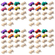 72 Pack DIY Wood Car Toys Unfinished Wooden Cars to Paint Wooden Cars for Home Activities Projects Family