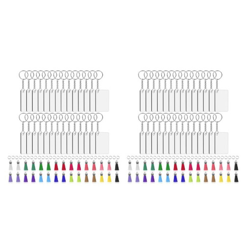 Sublimation Keychain Blanks Bulk 240Pcs Keychain Blanks Set with Rectangle Sublimation Blanks,for DIY Keychain Crafting