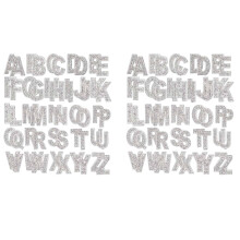 104x Glitter Rhinestone Alphabet Letter Stickers 2.4 Inch Resin Rhinestone Iron Letter Glitter Self-Adhesive A-Z