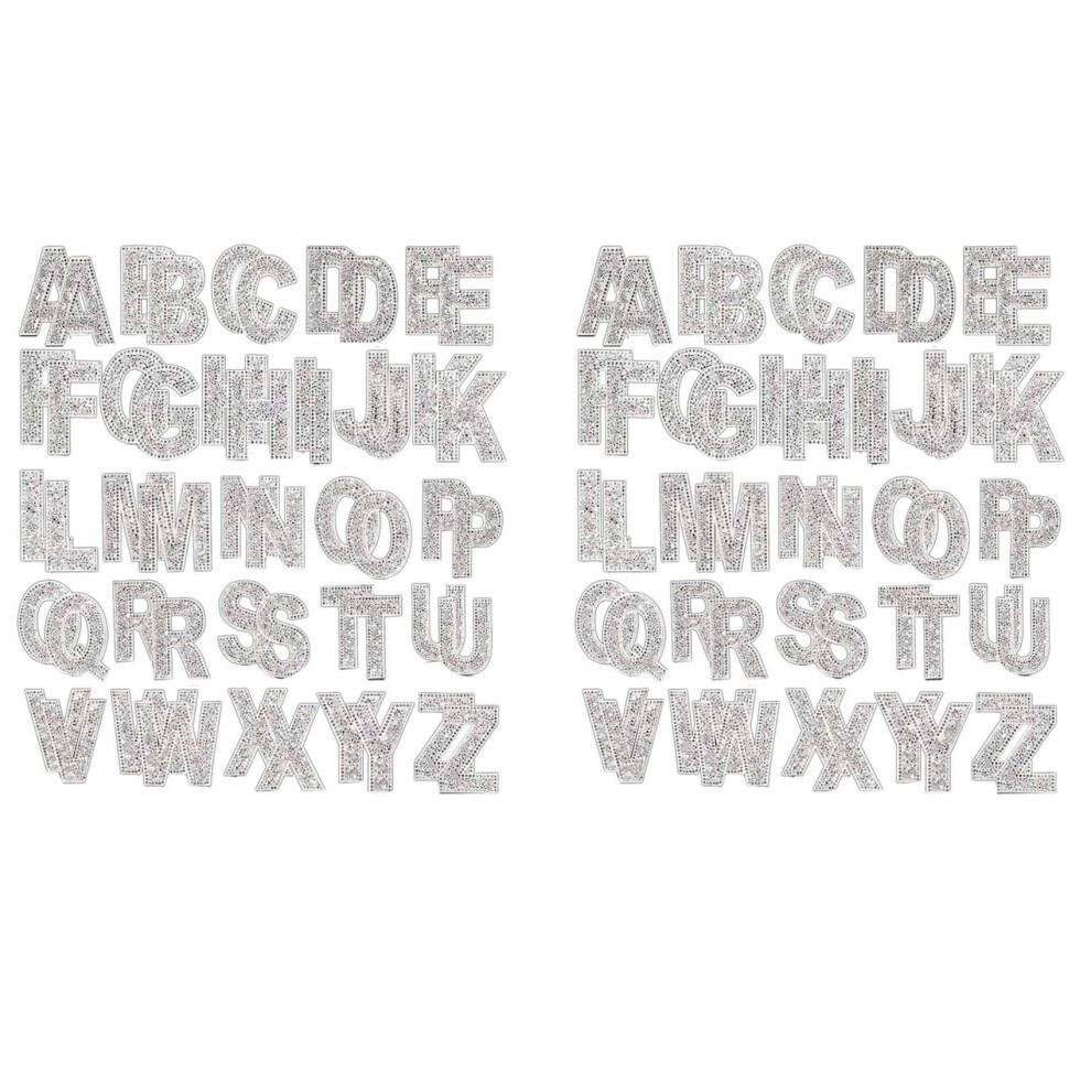 104X Glitter Rhinestone Alphabet Letter Stickers 2.4 Inch Resin Rhinestone Iron Letter Glitter Self-Adhesive A-Z 6032856661320