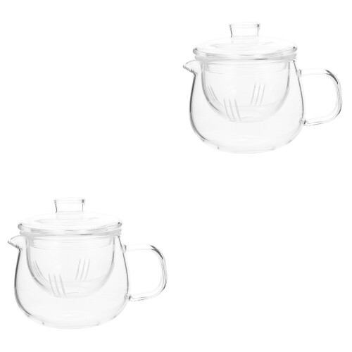 2Pcs Transparent Thickened Glass Teapot Scented Tea Holder 1